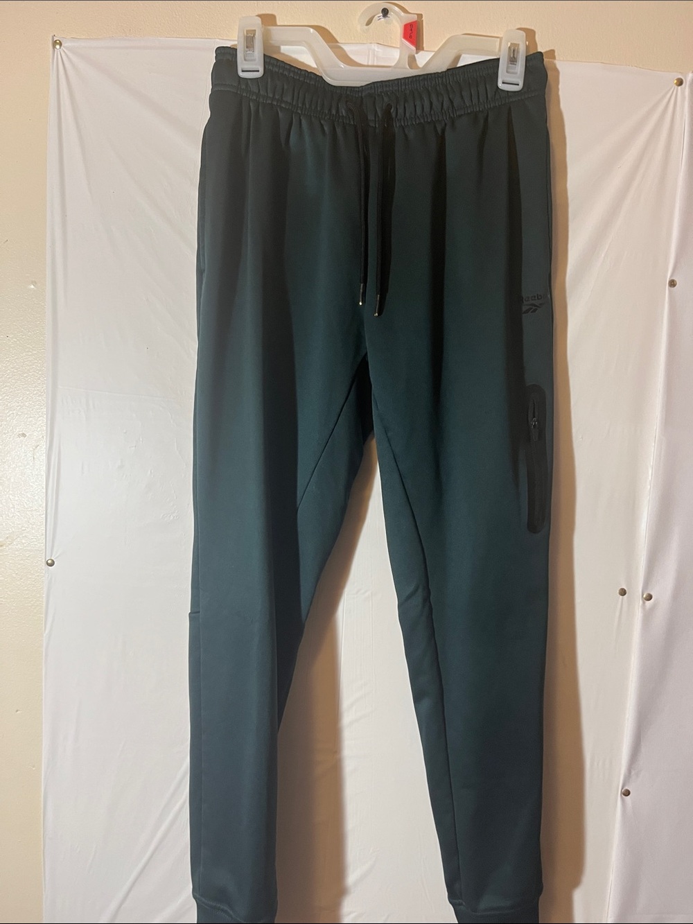 Men's Dark Green Jogger Pants with Zipper Pocket